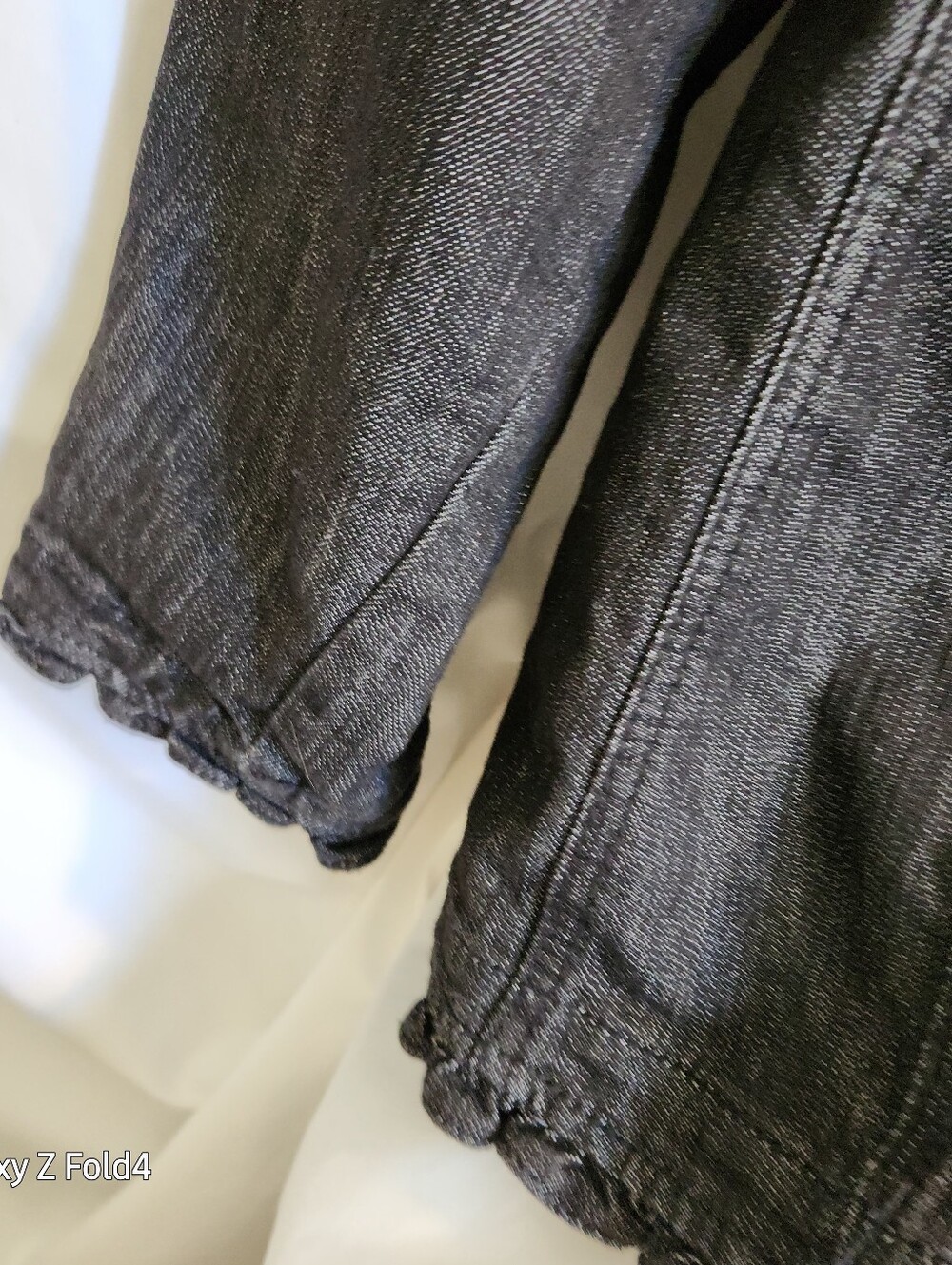 CJ Banks Metallic Black Ruffle-Trim Jacket - Picture 3 of 9